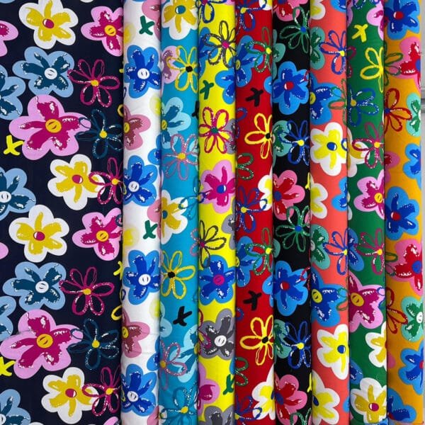 Playful Flower Print 45s Yarn 100% Rayon fabric