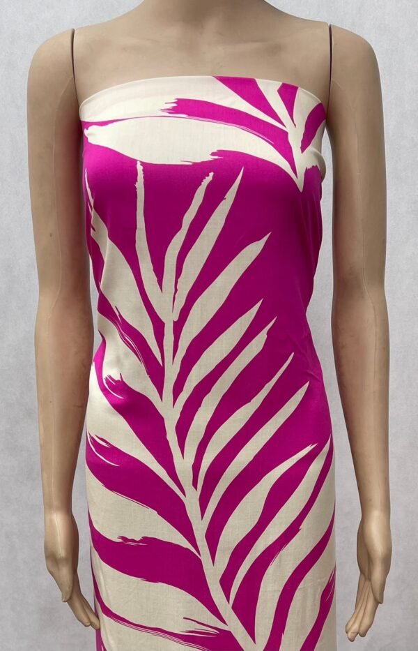 Minimalist Bold Leaf Print 45s Yarn 100% Rayon Fabric Sustainable Clothing Material HL-491800