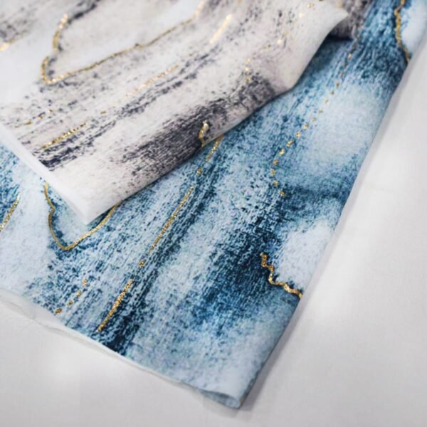 Abstract Texture Printed Polyester Woven Fabric with Gold Stamping Foil HL-KSP0018