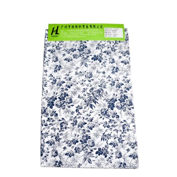 Vintage White Floral Printed 100% Cotton Poplin Fabric