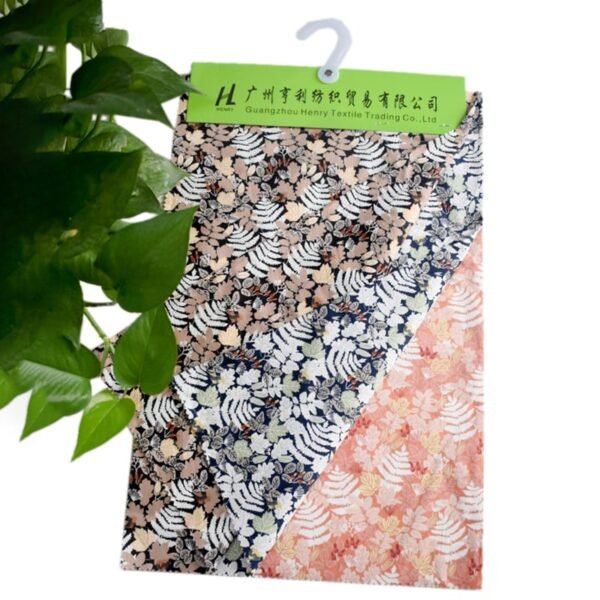 Floral with Fern Printed 100% Cotton Poplin Fabric