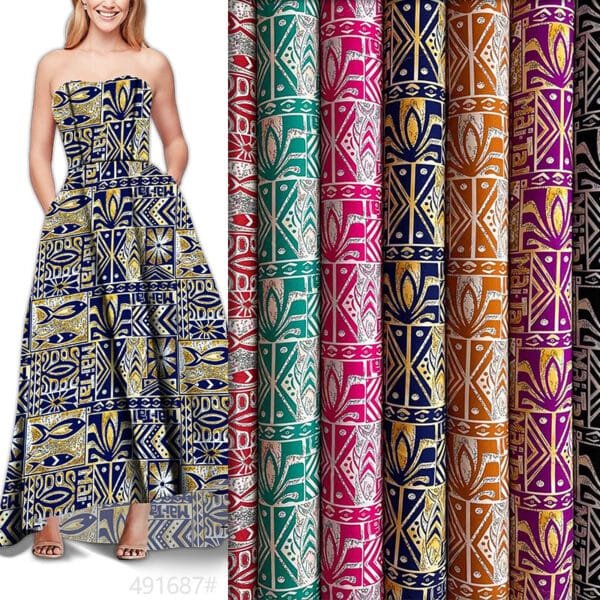 Modernist Pattern 45s Yarn Lightweight 100% Rayon fabric HL-491687