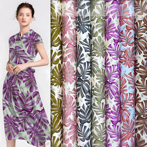 Tropical Leaf Print 45s Yarn 100% Rayon fabric HL-491785