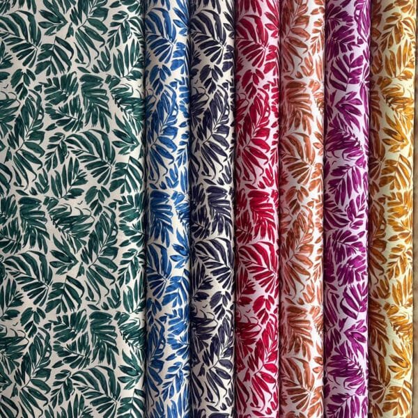 Tropical Leaf Print 45s Yarn 100% Rayon Fabric for lightweight clothing HL-491694