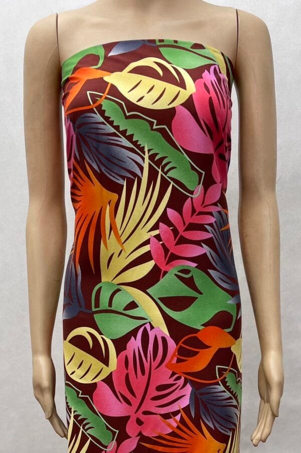 Tropical Leaf Print 45s Yarn 100% Rayon fabric for fashion design HL-491689