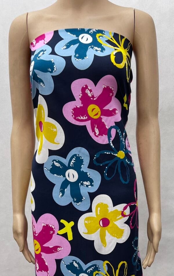 Playful Flower Print 45s Yarn 100% Rayon fabric