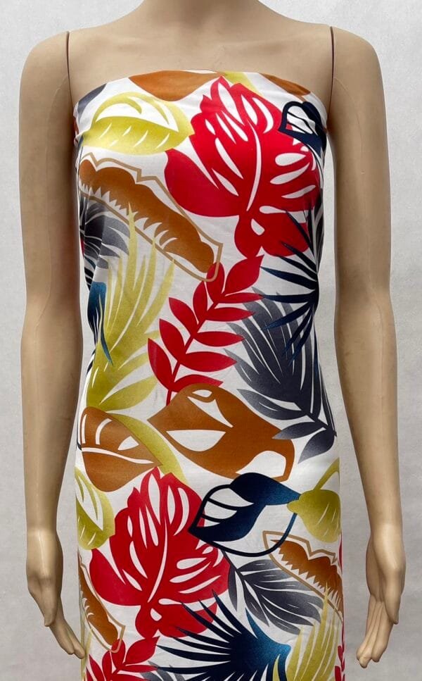 Tropical Leaf Print 45s Yarn 100% Rayon fabric for fashion design HL-491689