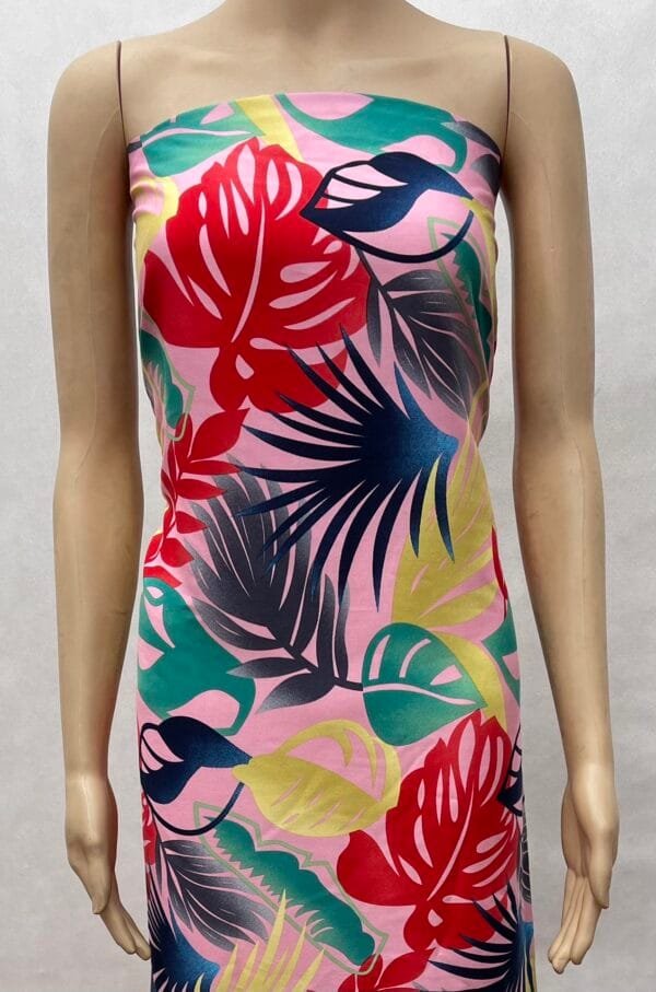 Tropical Leaf Print 45s Yarn 100% Rayon fabric for fashion design HL-491689
