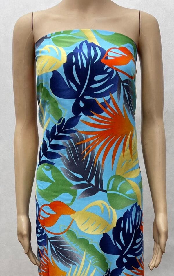 Tropical Leaf Print 45s Yarn 100% Rayon fabric for fashion design HL-491689