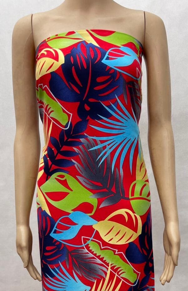 Tropical Leaf Print 45s Yarn 100% Rayon fabric for fashion design HL-491689