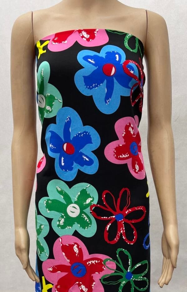Playful Flower Print 45s Yarn 100% Rayon fabric