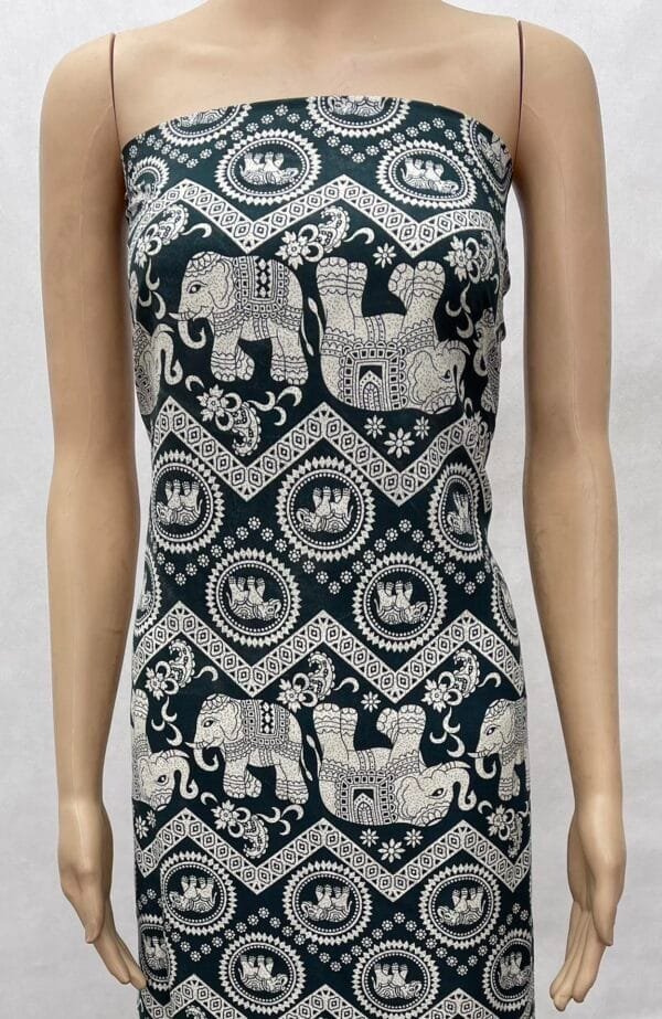 Indian Elephant & Geometric Print 45s Yarn 100% Rayon fabric Wholesale HL-491657