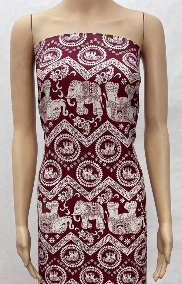 Indian Elephant & Geometric Print 45s Yarn 100% Rayon fabric Wholesale HL-491657