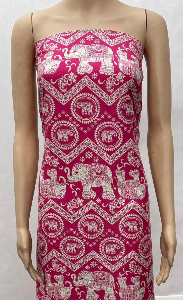 Indian Elephant & Geometric Print 45s Yarn 100% Rayon fabric Wholesale HL-491657