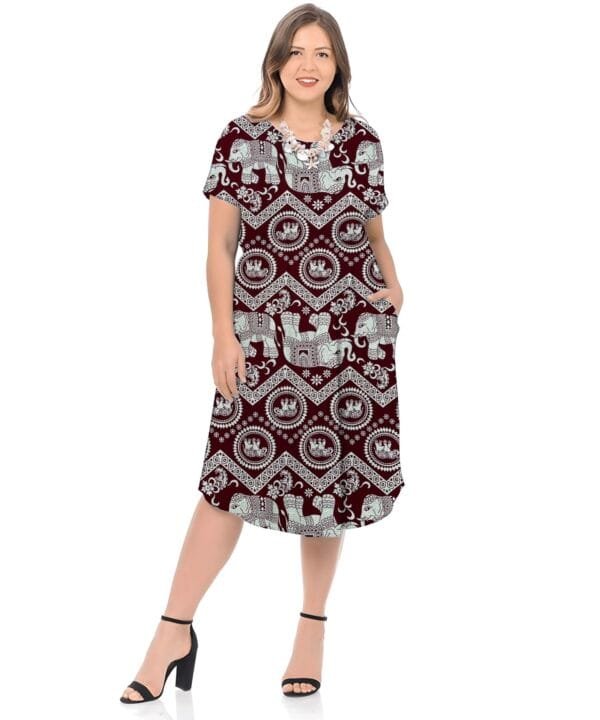 Indian Elephant & Geometric Print 45s Yarn 100% Rayon fabric Wholesale HL-491657