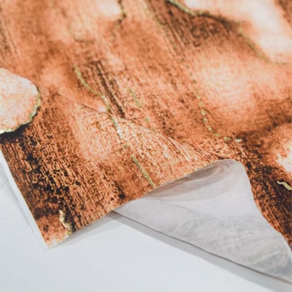 Abstract Texture Printed Polyester Woven Fabric with Gold Stamping Foil HL-KSP0018