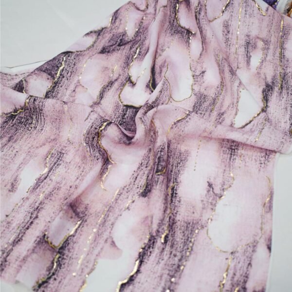 Abstract Texture Printed Polyester Woven Fabric with Gold Stamping Foil HL-KSP0018