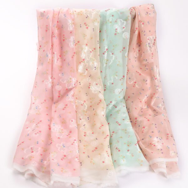 HL-Z009 Lightweight Floral Printed Polyester Chiffon Fabric Wholesale Dress Material - Image 12