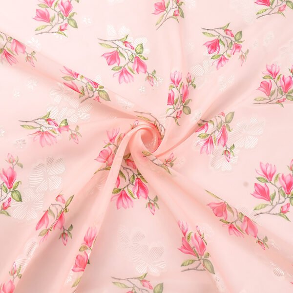 HL-Z011 Lightweight Floral Printed Polyester Chiffon Fabric Wholesale Dress Material - Image 5