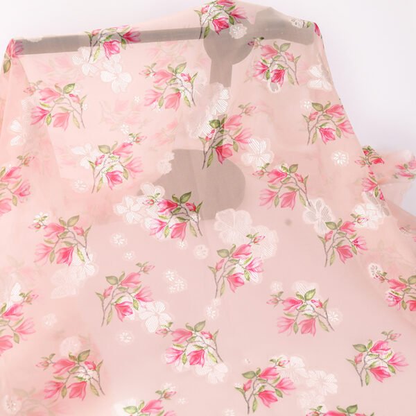 HL-Z011 Lightweight Floral Printed Polyester Chiffon Fabric Wholesale Dress Material - Image 6