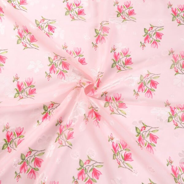 HL-Z011 Lightweight Floral Printed Polyester Chiffon Fabric Wholesale Dress Material - Image 7