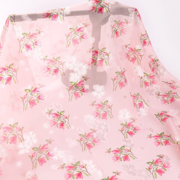 HL-Z011 Lightweight Floral Printed Polyester Chiffon Fabric Wholesale Dress Material - Image 8