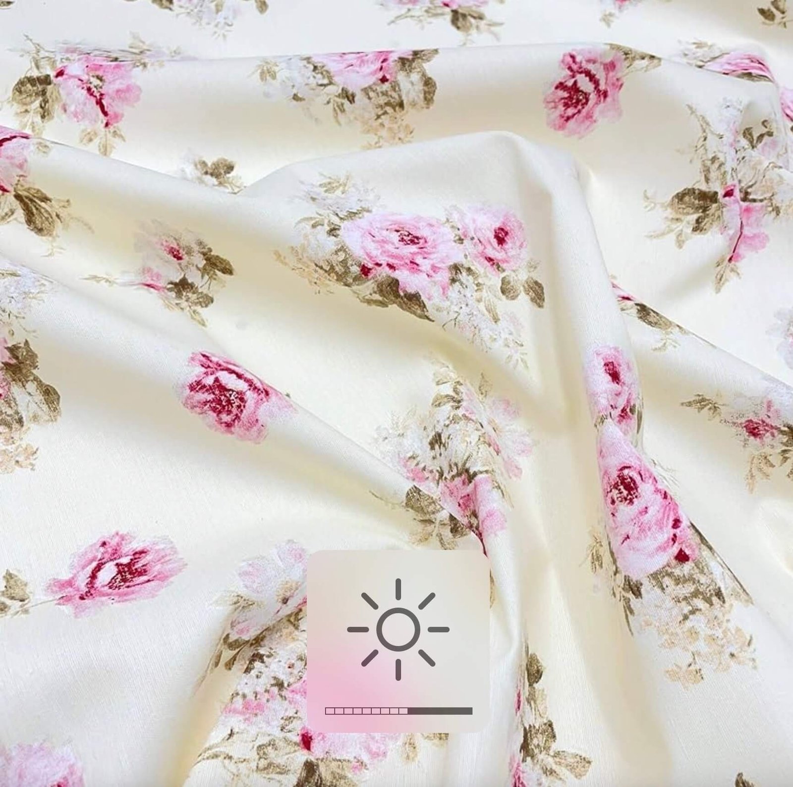 Close up of a classic rose pattern fabric.