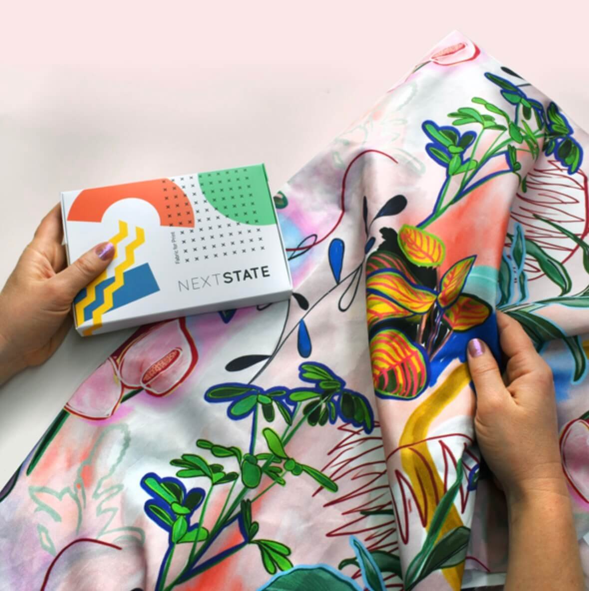 A designer at Henry Textile creating a custom floral fabric pattern for a client.