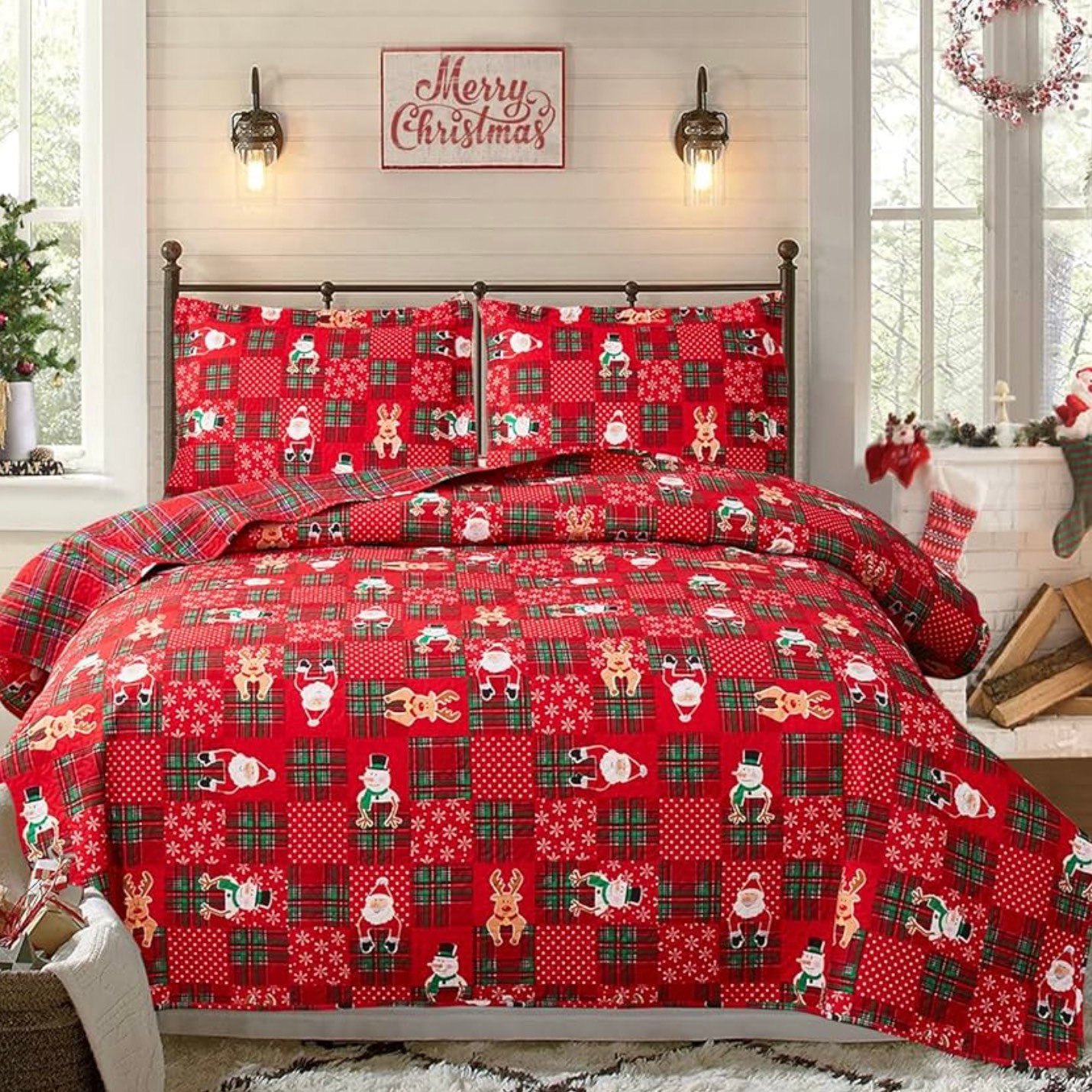 Christmas quilt fabric for cozy blankets and quilts