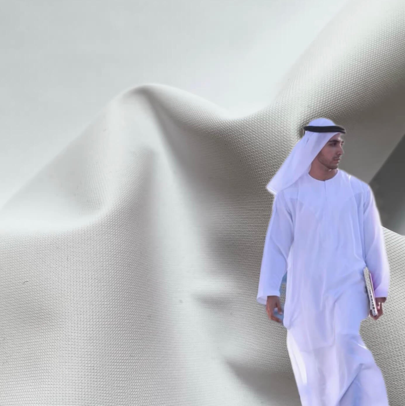 Poly-Spandex Stretch fabric for modern Thobes